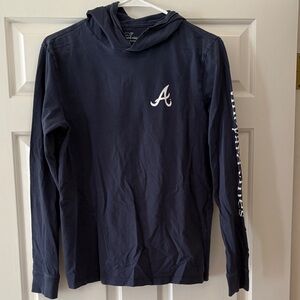 Men’s Vineyard Vines Hooded T-shirt Featuring the Atlanta Braves